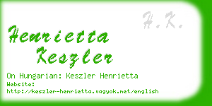 henrietta keszler business card